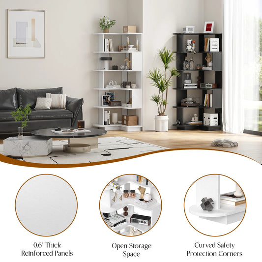 Space-Saving Corner Shelf for Living Room & Home Office