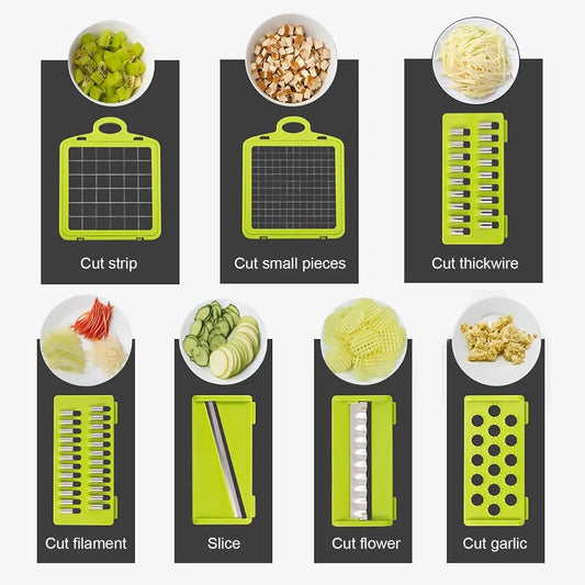 Kitchen professional chopper/slicer, multifunctional blades and slicers