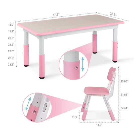 Height Adjustable Toddler Table & Chairs (4)
