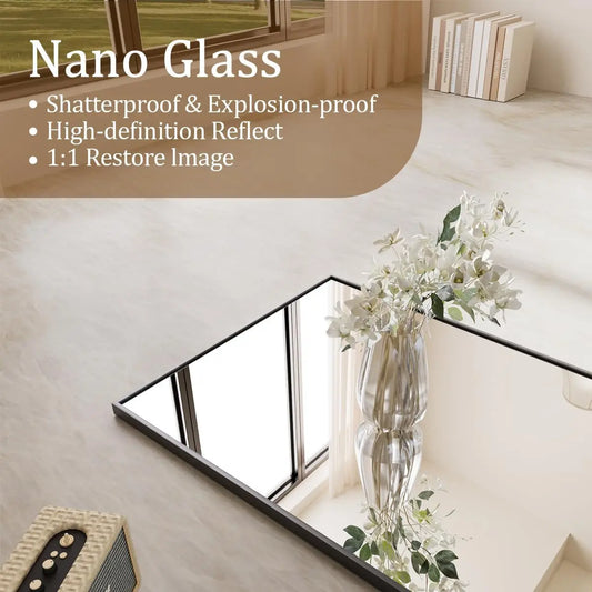 Full Length Floor Mirror with Stand, Leaning, Standing or Hanging