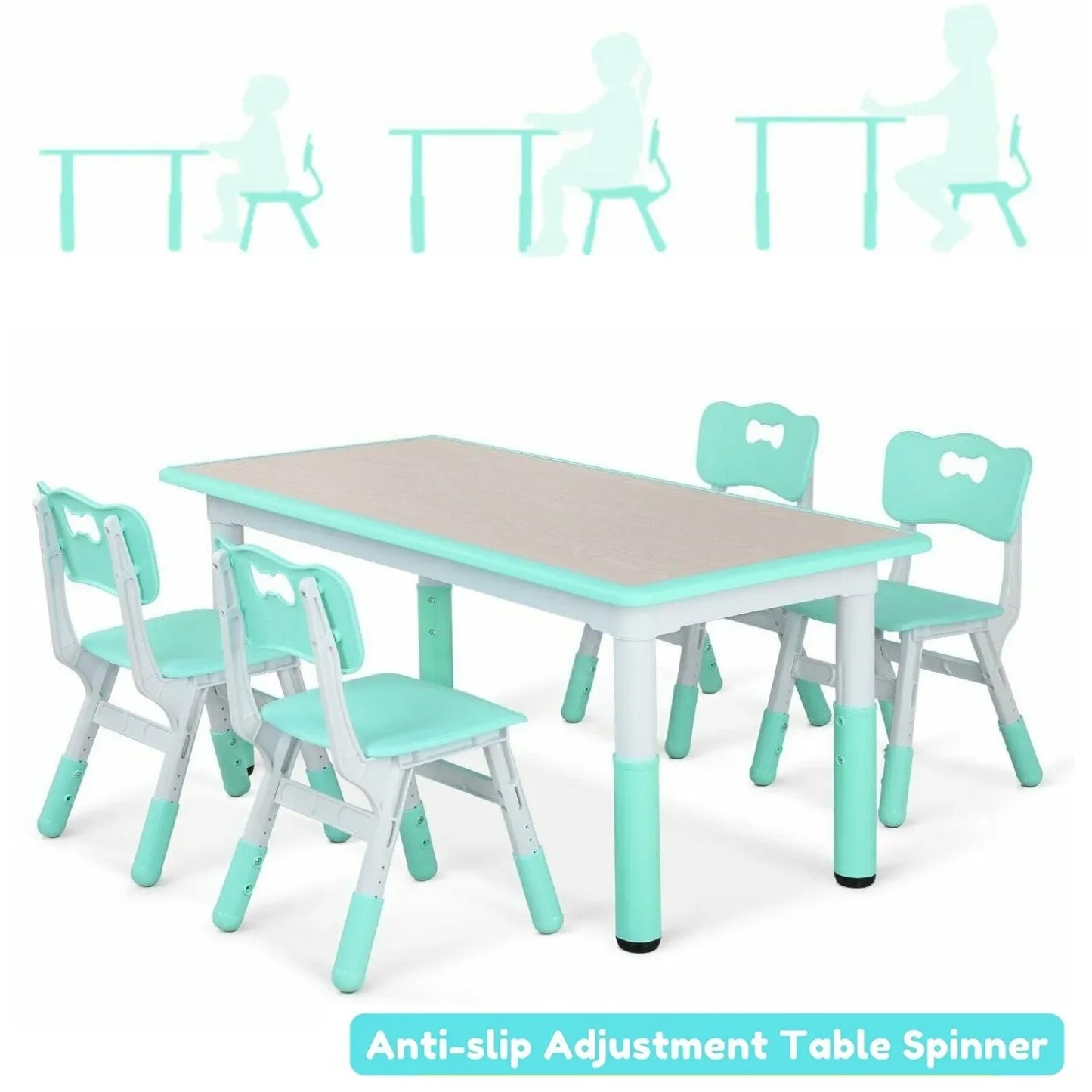 Height Adjustable Toddler Table & Chairs (4)