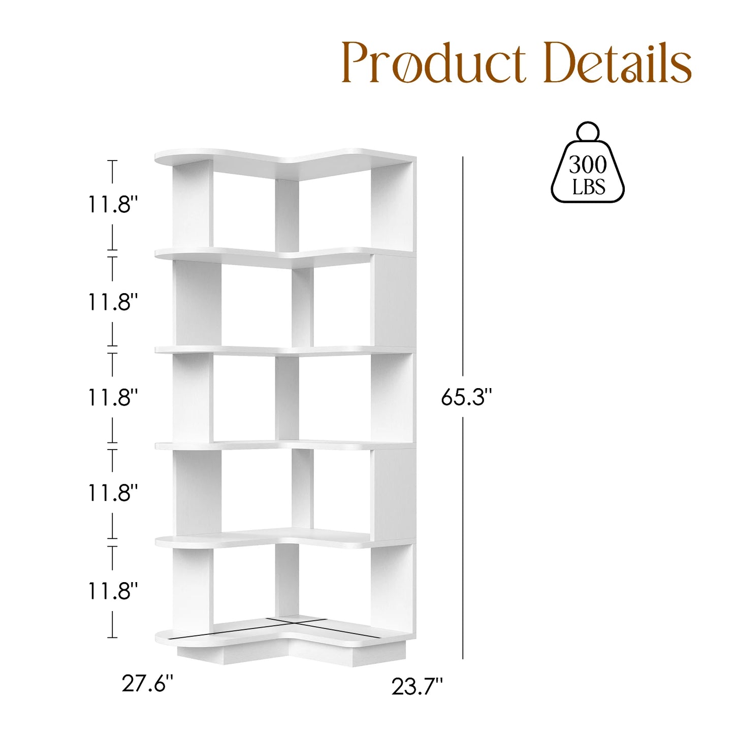 Space-Saving Corner Shelf for Living Room & Home Office
