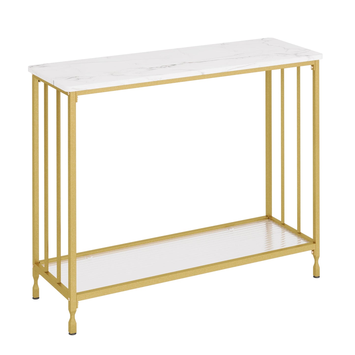Multi-Function Table: Console Table, Sofa Tables , Narrow Entryway Table with Glass Shelf, Behind Couch Table for Living Room
