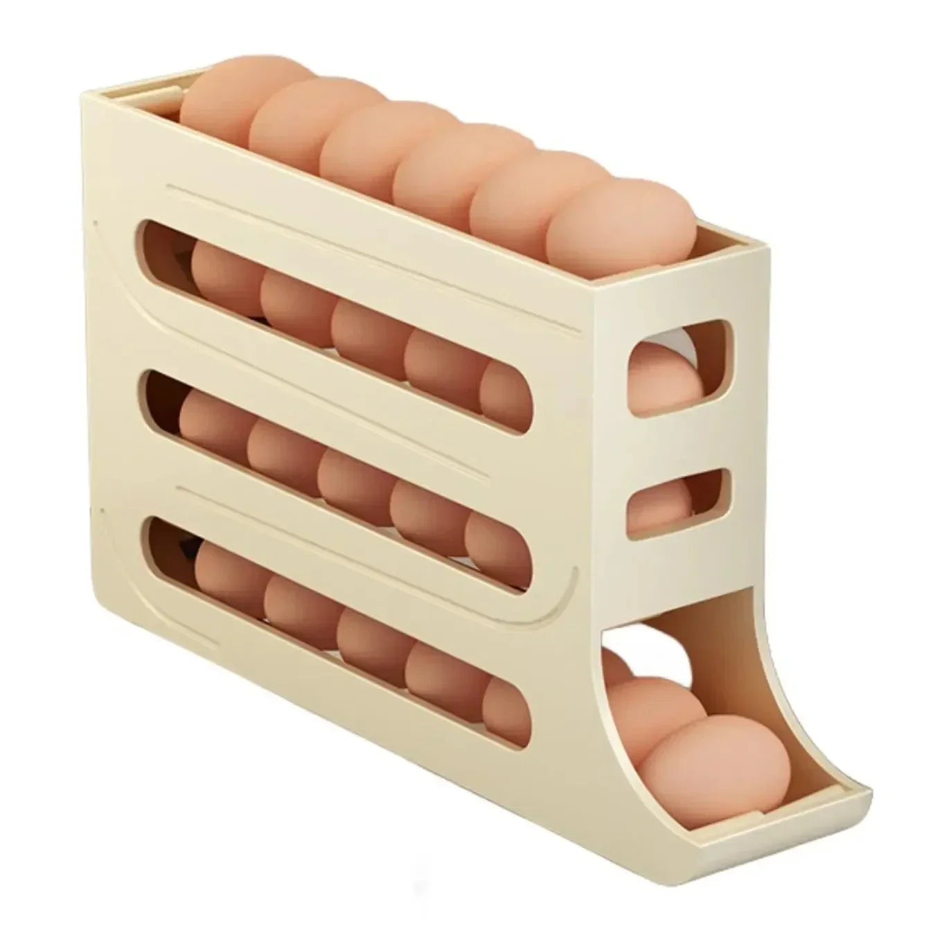 Egg Storage Refrigerator Box 4 Layers Automatic Rolling Egg Dispenser