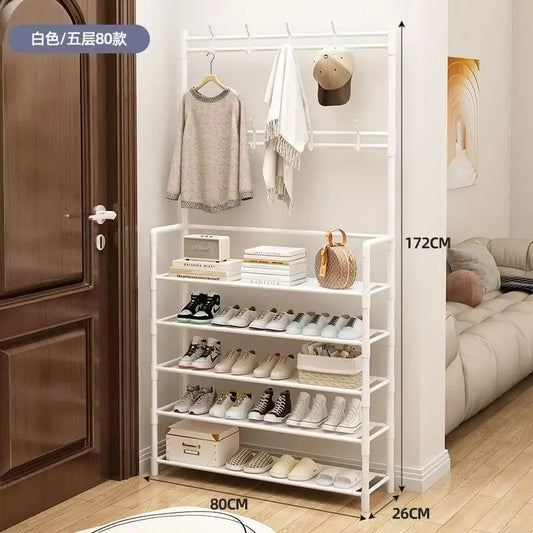 Multi Layer Storage - Hat rack, metal hook with 8 double hooks, space saving storage solution