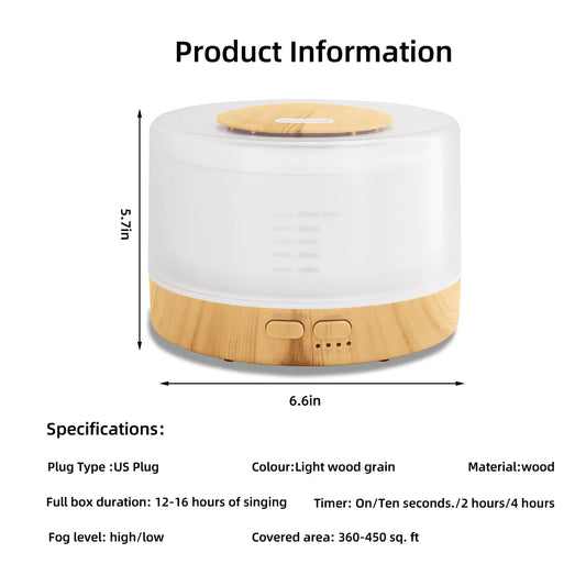 HUMIDIFIER
Kids-Friendly Ultrasonic Humidifier with 7-Color LED Aromatherapy Diffuser