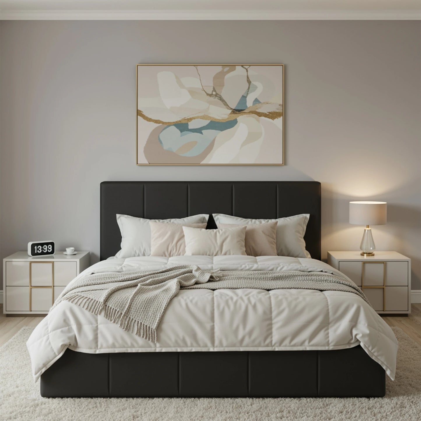 Dutch Velvet Platform Bed Frame - Full/Queen/King Size
No Box Spring Needed