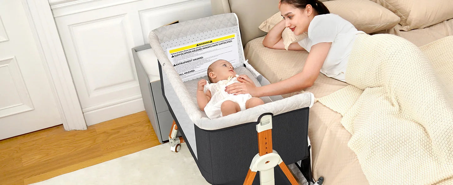3 in 1 Bassinet Bedside Sleeper with Wheels