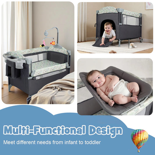 Pack n Play Portable Playard with Bassinet Travel Crib. Converts from Folding Nursery Bed Playpen to Changing Table Newborn to Toddler.