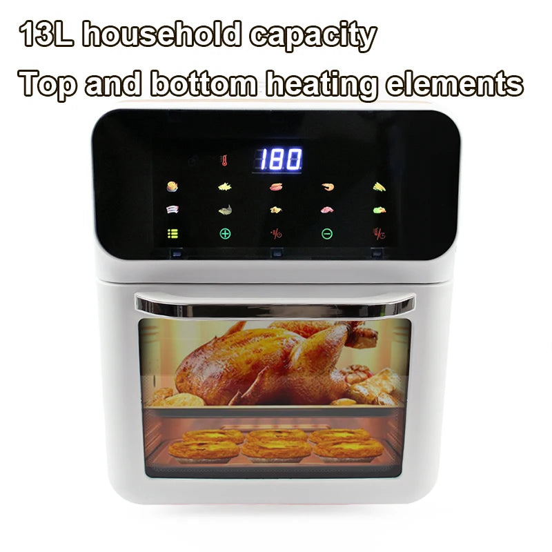 Deep Fryer Oil-free LED Touchscreen 360° Baking Light Wave Convection Oven