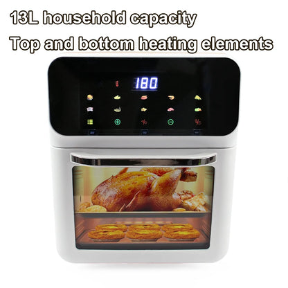 Deep Fryer Oil-free LED Touchscreen 360° Baking Light Wave Convection Oven