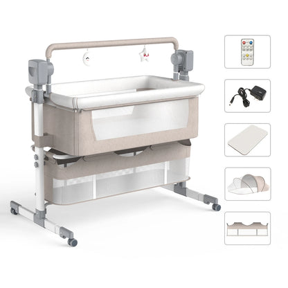 Rocking Baby Portable Bassinet Newborn Cradle Bedside Sleeper for Infant Travel Electric Bassient