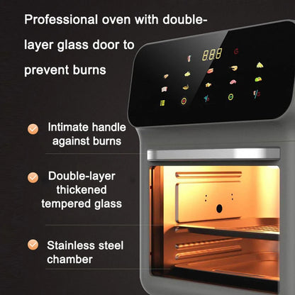Deep Fryer Oil-free LED Touchscreen 360° Baking Light Wave Convection Oven