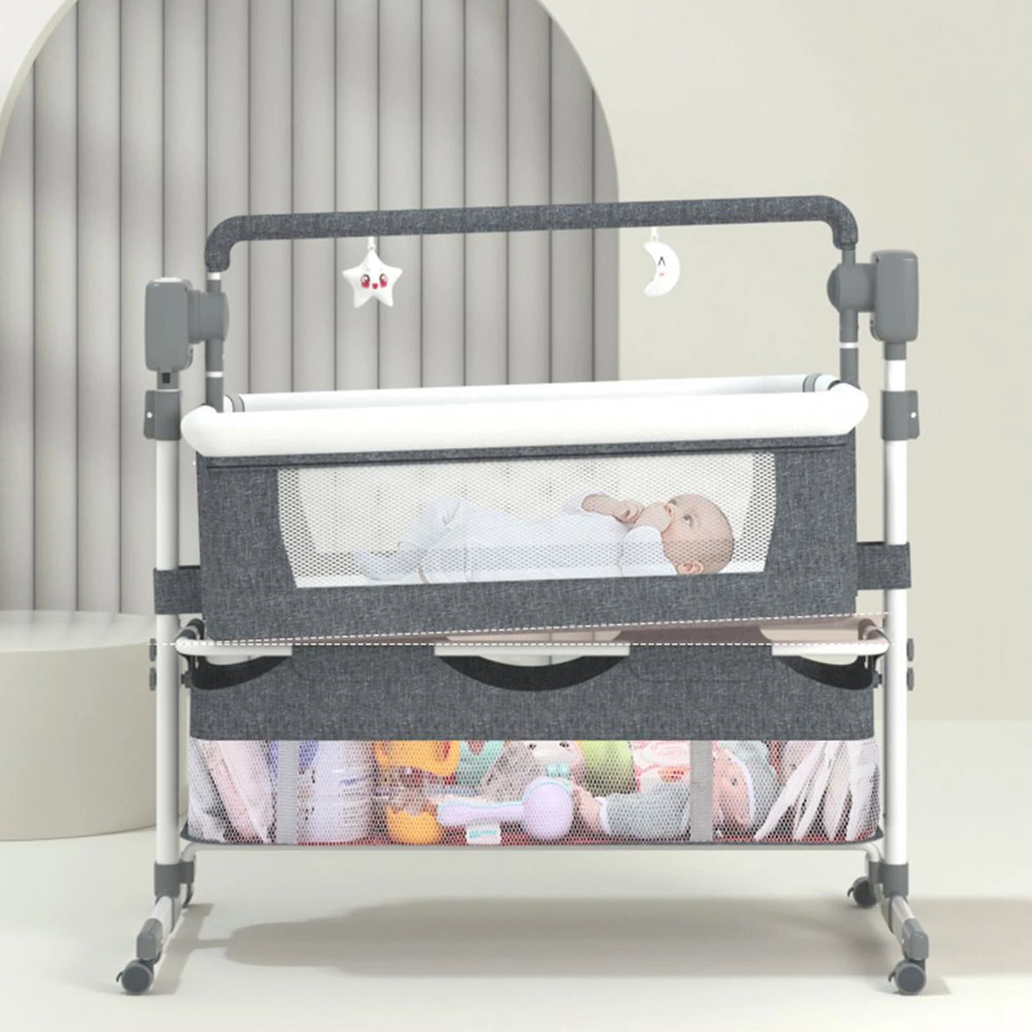 Rocking Baby Portable Bassinet Newborn Cradle Bedside Sleeper for Infant Travel Electric Bassient