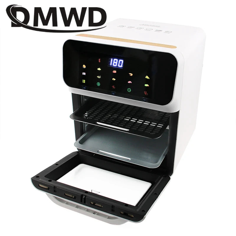 Deep Fryer Oil-free LED Touchscreen 360° Baking Light Wave Convection Oven