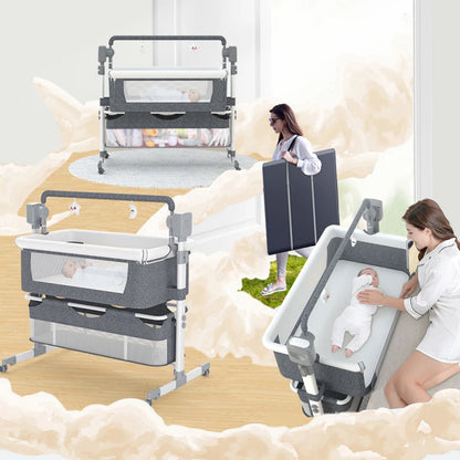 Rocking Baby Portable Bassinet Newborn Cradle Bedside Sleeper for Infant Travel Electric Bassient