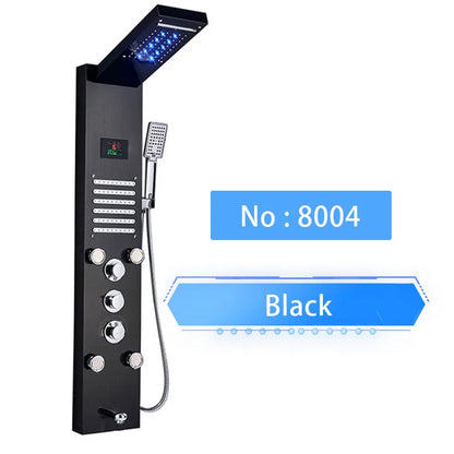 Luxury LED Spa Massage Jet Shower Head & Panel