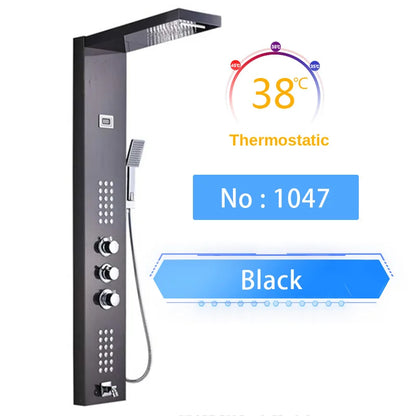 Luxury LED Spa Massage Jet Shower Head & Panel