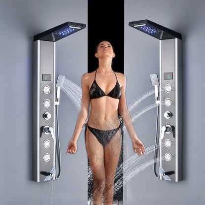Luxury LED Spa Massage Jet Shower Head & Panel