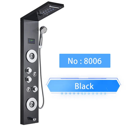 Luxury LED Spa Massage Jet Shower Head & Panel