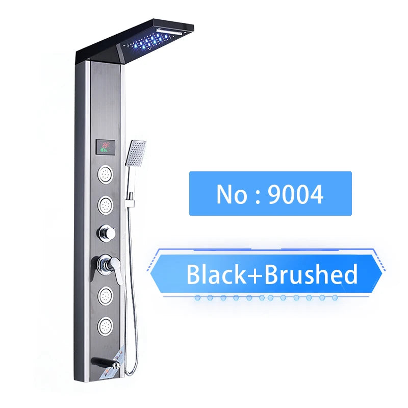 Luxury LED Spa Massage Jet Shower Head & Panel
