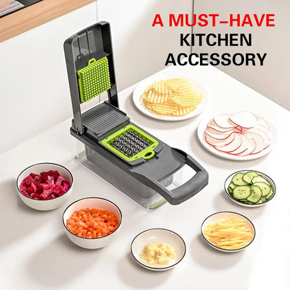 Kitchen professional chopper/slicer, multifunctional blades and slicers