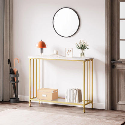 Multi-Function Table:  Console Table,  Sofa Tables , Narrow Entryway Table with Glass Shelf,  Behind Couch Table for Living Room