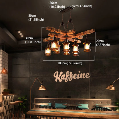 Vintage Wood Ceiling Chandelier