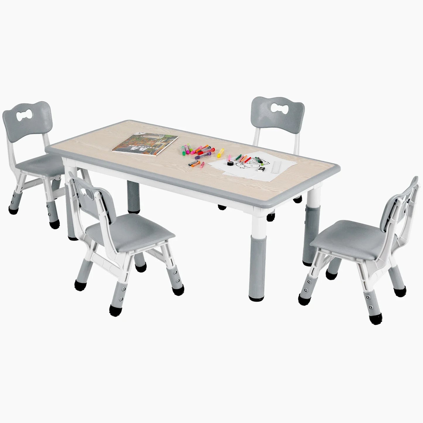 Height Adjustable Toddler Table & Chairs (4)
