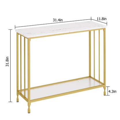 Multi-Function Table:  Console Table,  Sofa Tables , Narrow Entryway Table with Glass Shelf,  Behind Couch Table for Living Room