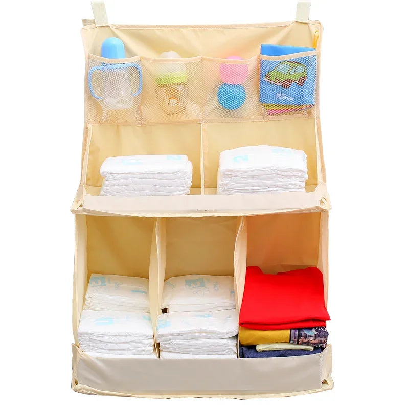 PORTABLE CRIB ORGANIZER
Portable Baby Crib Baby Bed Hanging Bag for Infant Essentials & Diaper Storage
