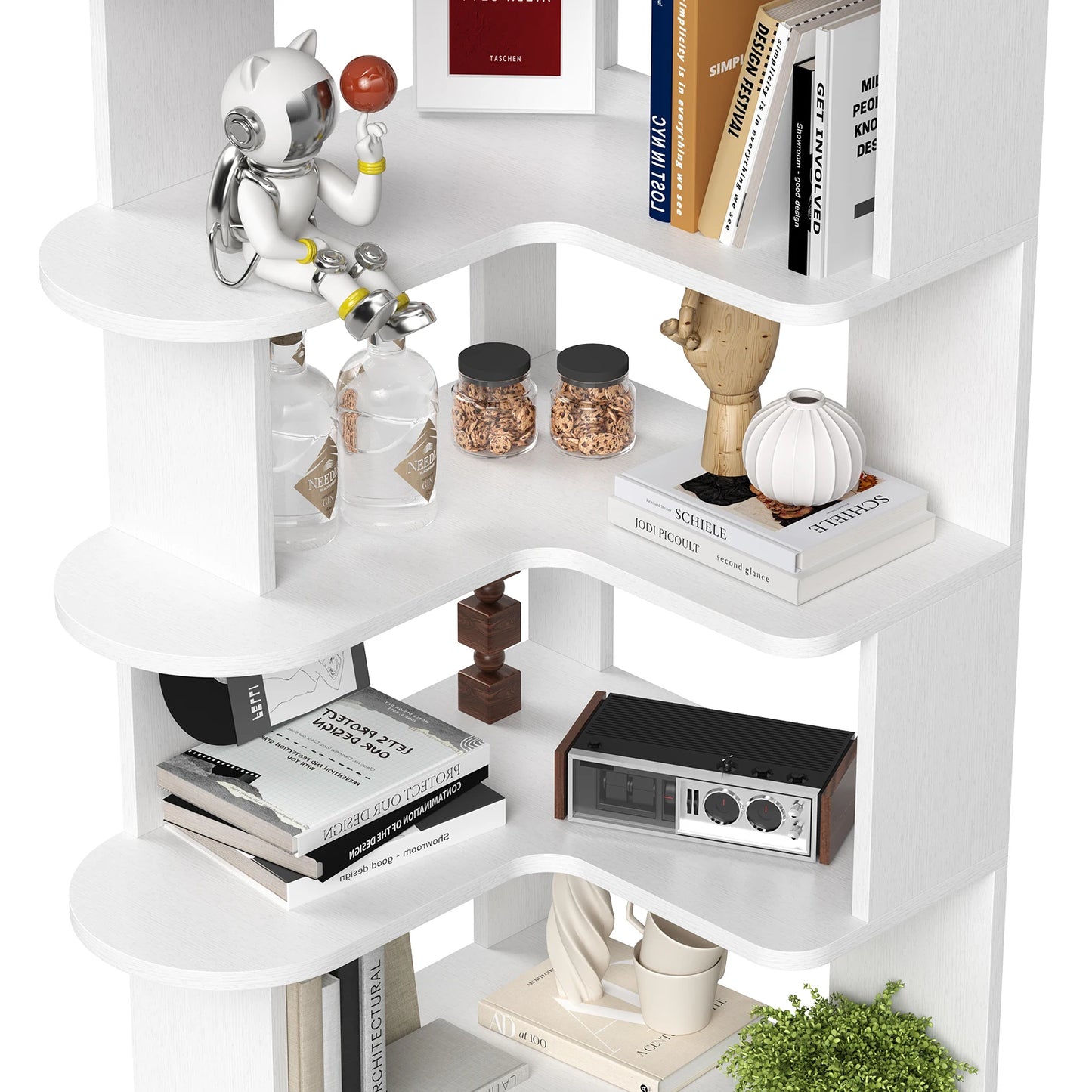 Space-Saving Corner Shelf for Living Room & Home Office