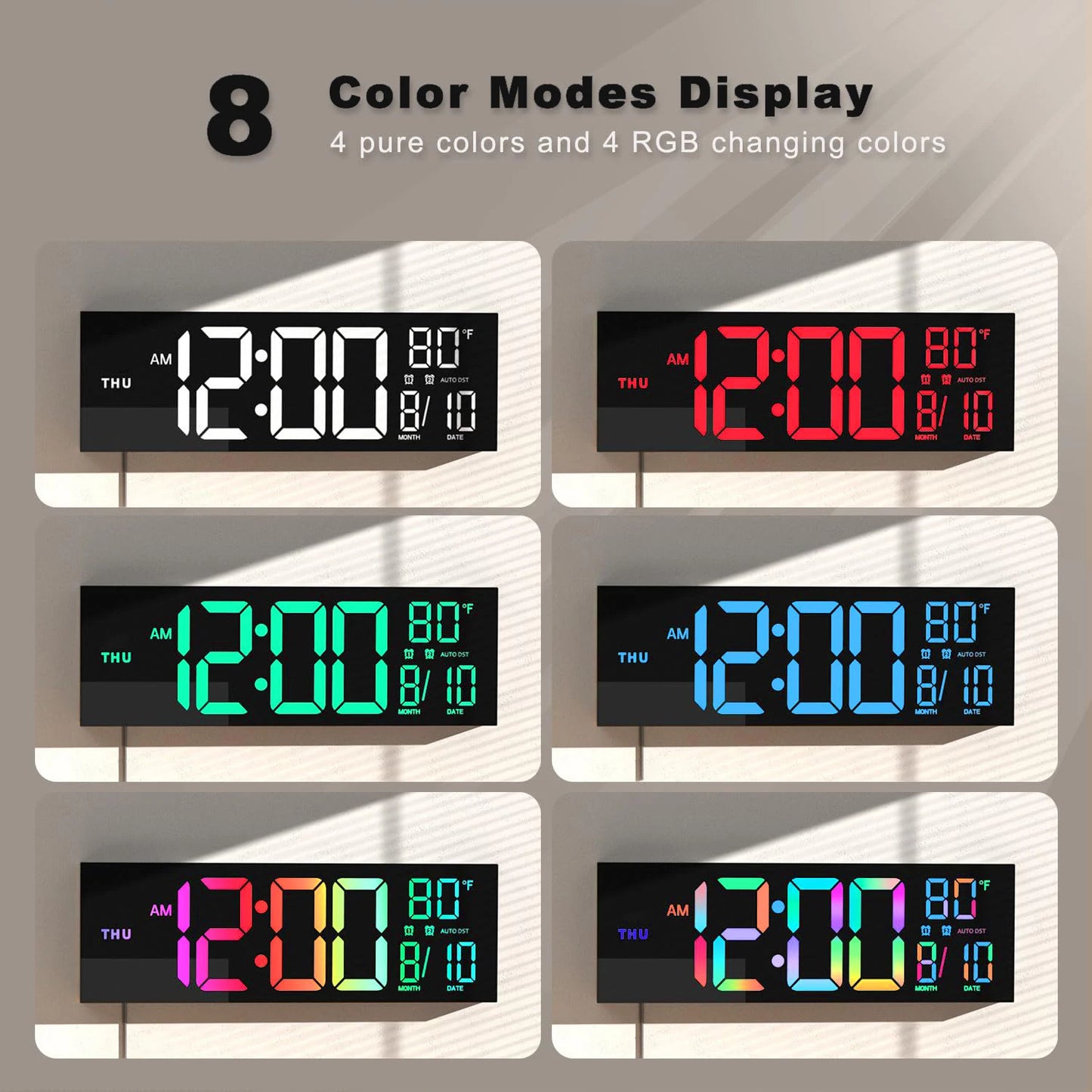 WALL CLOCK
16" Large Digital Display Wall Clock with Remote & Temperature