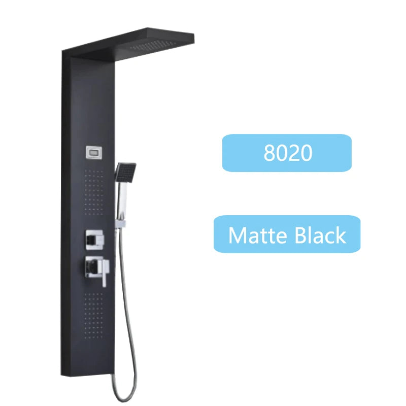 Luxury LED Spa Massage Jet Shower Head & Panel