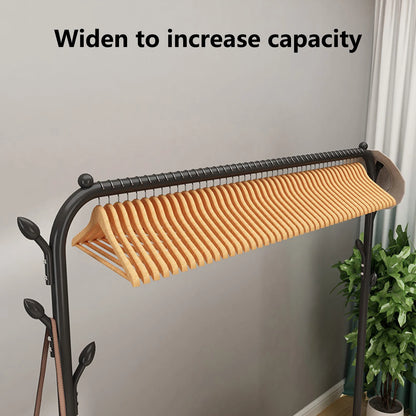 Telescopic Heavy-Duty Movable Metal Garment Movable Clothes Rack