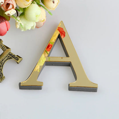 LETTERS
10CM 26 English Wall Sticker 3D Mirror Acrylic Gold Wall Sticker Decals Self-Adhesive