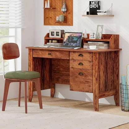 Computer Desk with 4 Drawers & Hutch