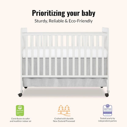 White, Gold Certified, Adjustable Mattress Heights, Convertible Crib to Toddler Bed