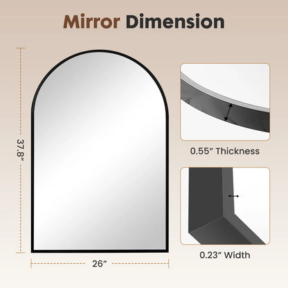 26"x38" Arched Metal Wall Framed Mirror