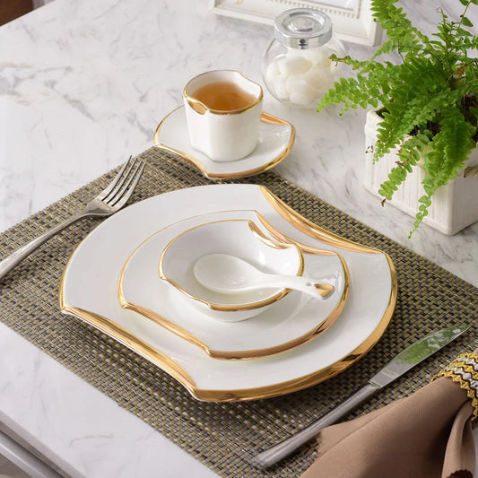 DISHES - Creative Gilded Porcelain Tableware  Plates & Bowls