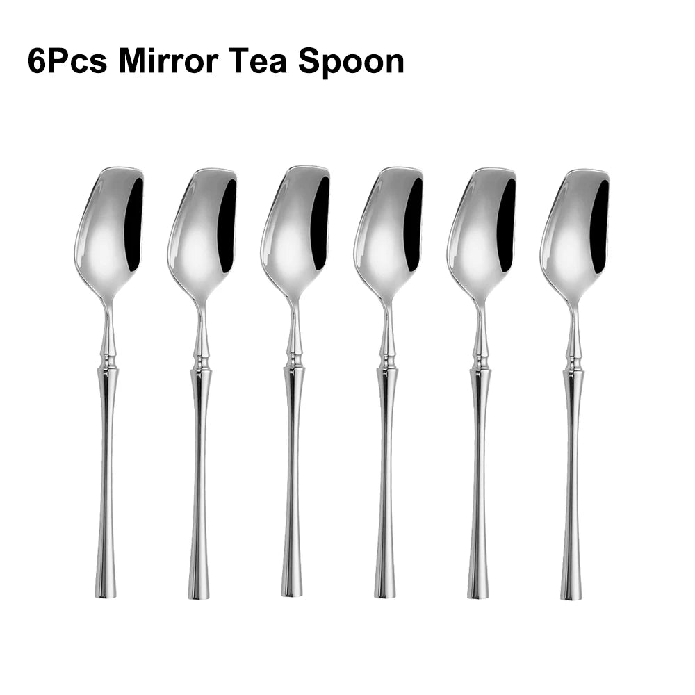 6/16/24Pcs Sliver Tableware Stainless Steel Cutlery