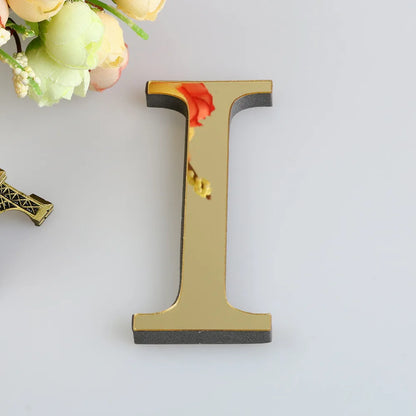 LETTERS
10CM 26 English Wall Sticker 3D Mirror Acrylic Gold Wall Sticker Decals Self-Adhesive