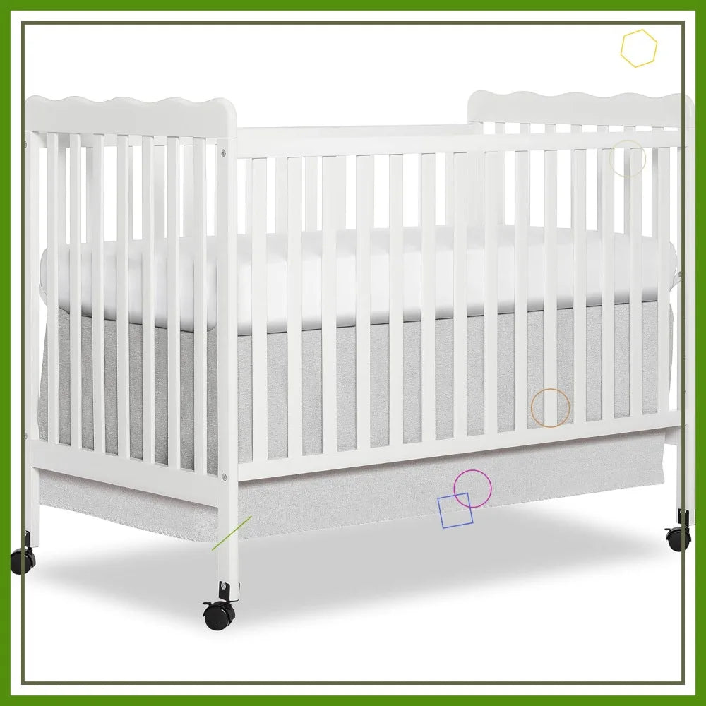 White, Gold Certified, Adjustable Mattress Heights, Convertible Crib to Toddler Bed
