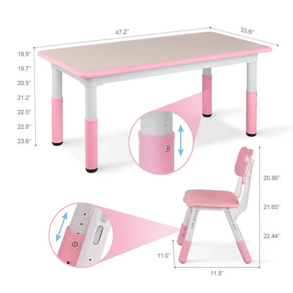 Height Adjustable Toddler Table & Chairs (4)