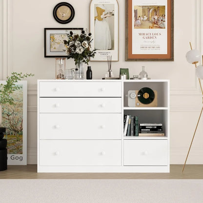 Baby Changing Table Dresser with 5 Drawer Storage