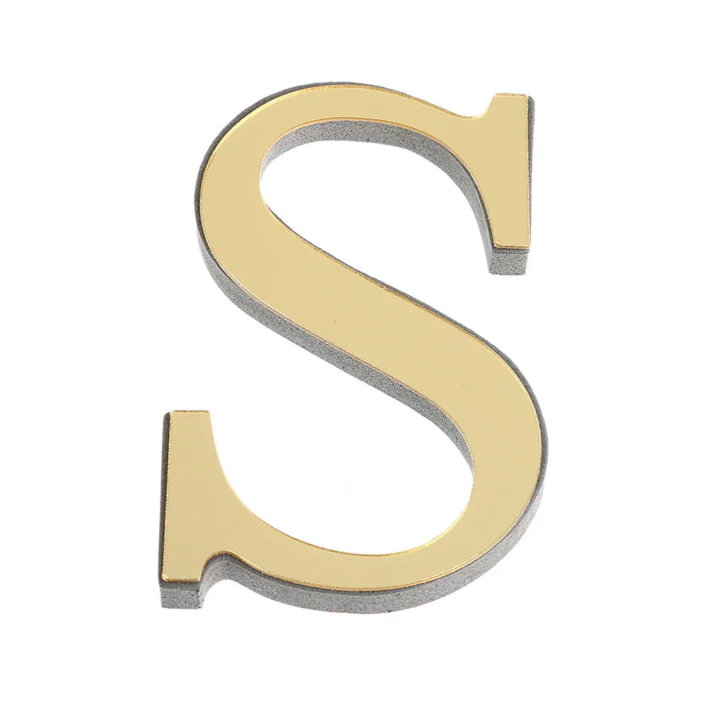 LETTERS
10CM 26 English Wall Sticker 3D Mirror Acrylic Gold Wall Sticker Decals Self-Adhesive