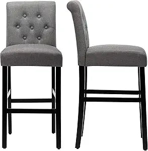 30'' Bar Stools with Button Tufted Back