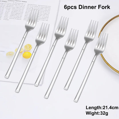 SIlverware Set in 4/6/16/24 Pcs Elegant High Polish Stainless Steel Cutlery Set