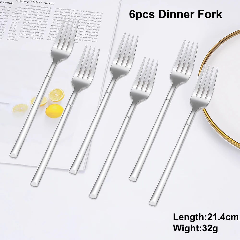 SIlverware Set in 4/6/16/24 Pcs Elegant High Polish Stainless Steel Cutlery Set