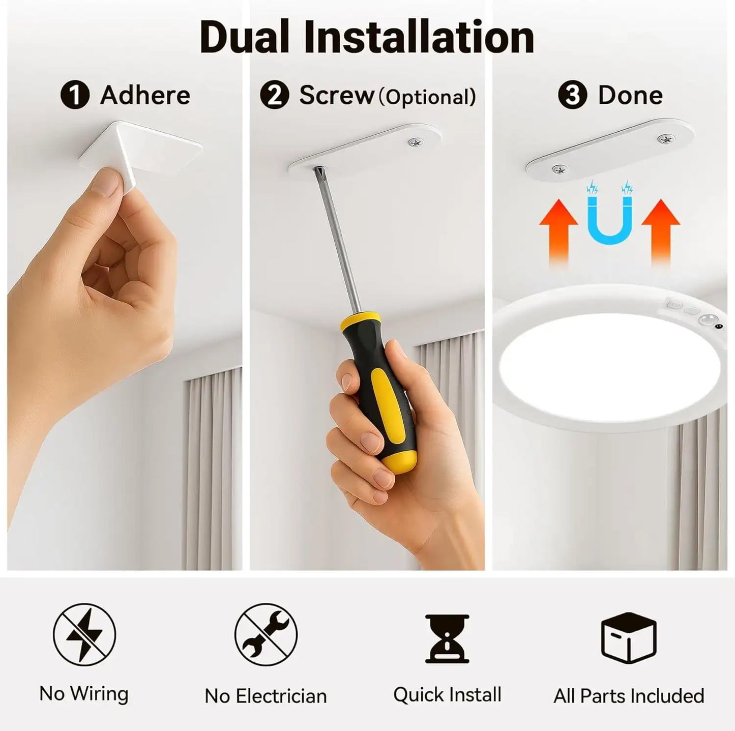 Rechargeable Wireless, Motion Sensor Ceiling Light, Lights Battery Operated,  Closet Light with Remote, 6500K 0.55″ Ultra Thin Lights for Bathroom Hallway Pantry